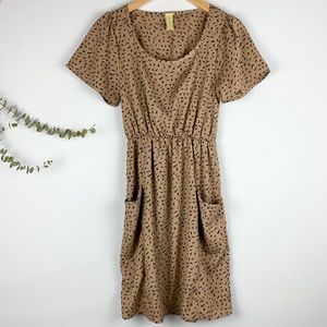 Bee Stitched Lightning Bolt Tan Dress w/ Pockets